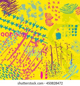 Colorful handdrawn abstract background. Vector illustration.