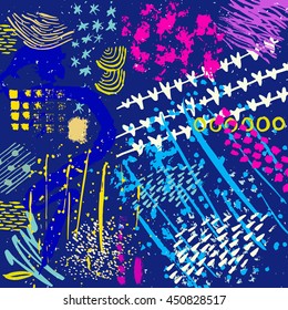 Colorful handdrawn abstract background. Vector illustration.