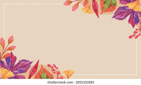 Colorful Handdrawn Autumn Leaves Background