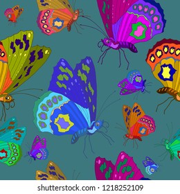 Colorful hand-drawn butterflies for design projects,postcards and much more. Vector illustration.
