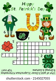 Colorful hand-drawn crossword for children vector illustration