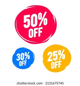 Colorful Handdrawn Discount Label Set