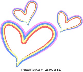 Colorful Handdrawn Heart Shape Illustration for Love and Valentine's Day