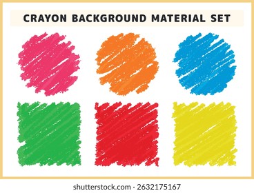Colorful hand-drawn illustration frame background material that looks like it was painted with crayons