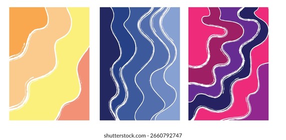 Colorido fondo minimalista dibujado a mano. Ilustración vectorial.