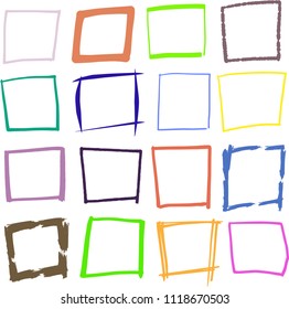 Colorful Hand-drawn rectangle set