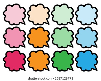Colorido dibujado a mano burbuja de discurso para iconos (en forma de nube, enmarcado)