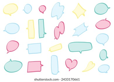 Colorful hand-drawn speech bubbles illustration