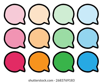 Farbige handgezeichnete Sprechblase für Symbole (Kreise, Rahmen inklusive)