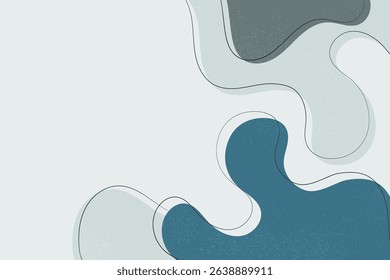 Colorful hand-drawn wavy shapes background showing organic abstract art with flowing hand-drawn lines and textured surfaces