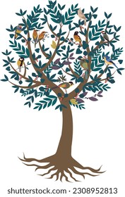  Colorful Hand-drown Tree Vector illustrations
