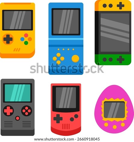 Colorful Handheld Game Console Collection