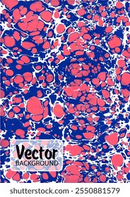 Colorful handmade marble background. Traditional Turkish technique. Painting on water followed by printing on paper. Vector illustration