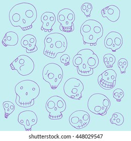 Colorful hand-painted skull. Vector.Illustration.