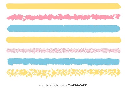 Colorful hand-painted style brush line set