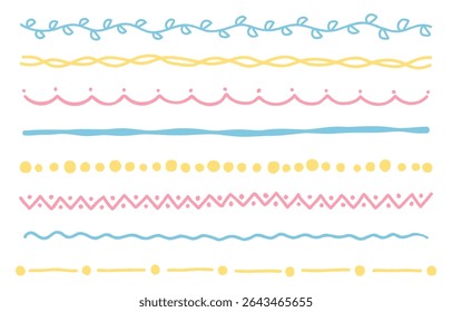 Colorful hand-painted style decoration line set