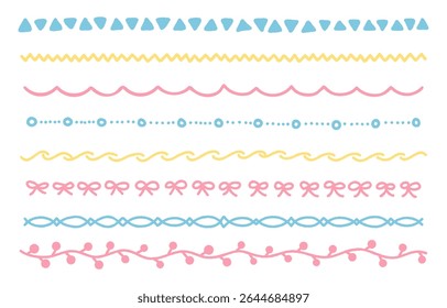 Colorful hand-painted style decoration line set