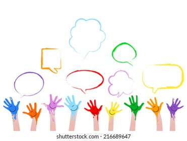 colorful hands
