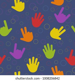 colorful hands background - vector illustration