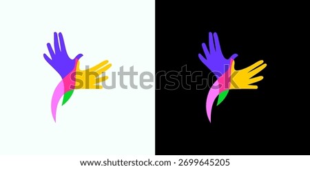Colorful Hands Bird of Freedom Logo