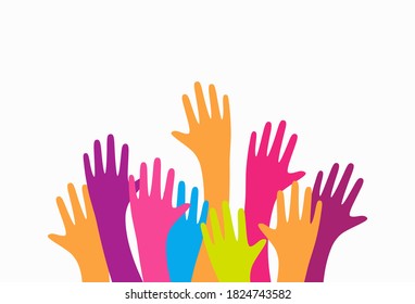 Different Hands Charity Teamwork Vector Concept Stock Vector (Royalty ...