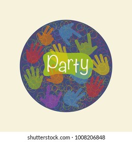 Colorful up hands design