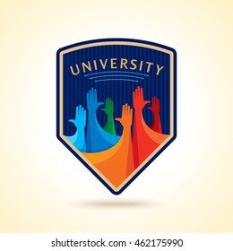 Colorful up hands design for teamwork concept illustration