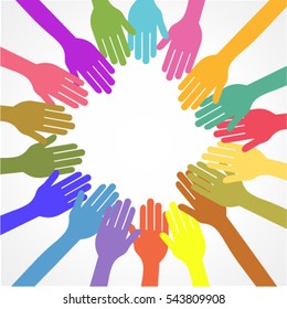 Colorful Hands Over White Background Vector Stock Vector (Royalty Free ...