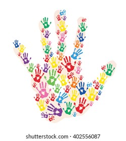 colorful hands prints 