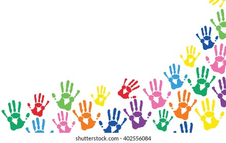 colorful hands prints background