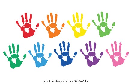 colorful hands prints background