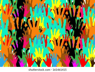 colorful up hands  vector illustration