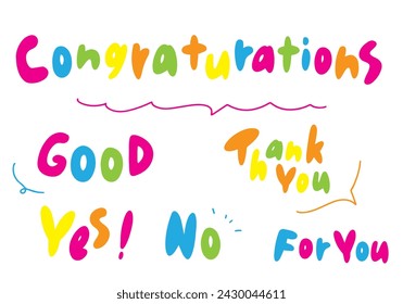 Colorful handwritten letters that can be used in greetings