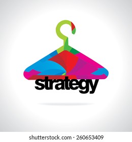 colorful hanger business strategy concept 