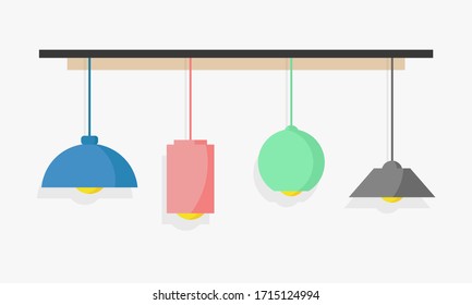 Colorful Hanging Lamp Illustration - EPS 10 Vector