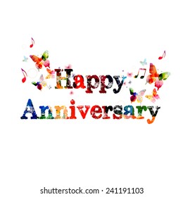 Colorful Happy Anniversary design