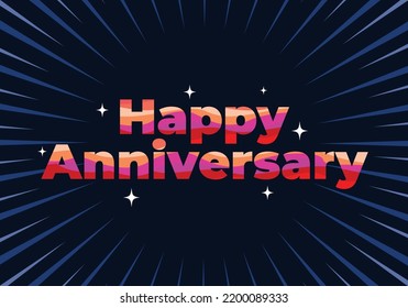 Colorful Happy Anniversary Wedding Text Effect Design