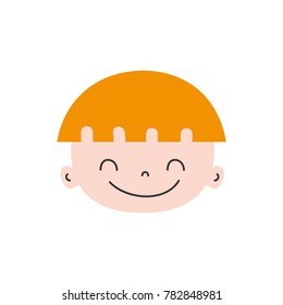 colorful happy avatar boy face with hairstyle