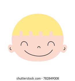 colorful happy avatar boy head with hair