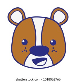 colorful happy bear head wild animal