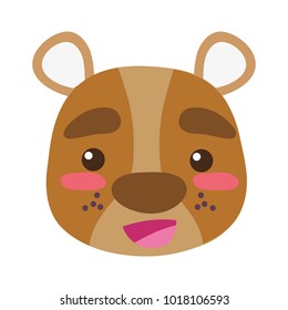 colorful happy bear head wild animal