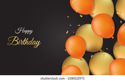 Colorful Happy birthday banner with balloons 