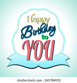 Colorful Happy Birthday Greeting Card Design Illustration