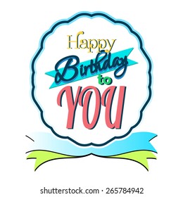 Colorful Happy Birthday Greeting Card Design Illustration