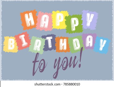 colorful happy birthday greeting card