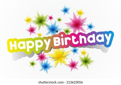 Colorful Happy Birthday Greeting Cards Vector Stock Vector (Royalty ...