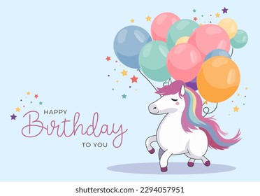 Colorido caballo feliz de cumpleaños. EPS10 de ilustración vectorial