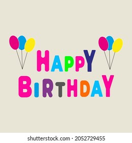 colorful happy birthday illustration, perfect for greeting cards