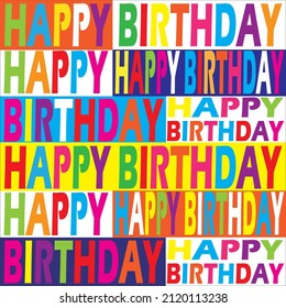 Colorful Happy Birthday Illustration Vector Stock Vector (Royalty Free ...