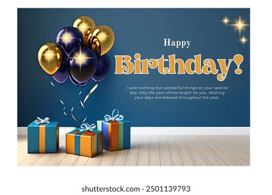 "Colorful 'Happy Birthday' image with a heartfelt message wishing joy, blessings, and a bright year ahead. Ideal for greeting cards, social media posts, or any celebration of a special day. 